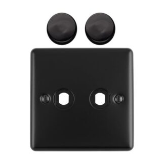 Eurolite EN2DIMMBB Dimmer Switch Plate-Matt Black-2-Gang (LEAD TIME: 2-3 DAYS)
