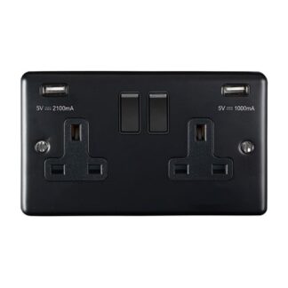Eurolite EN2USBMBB 2-Gang USB Socket (LEAD TIME: 2-3 DAYS)