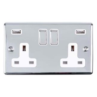 Eurolite EN2USBPCW 2-Gang USB Socket (LEAD TIME: 2-3 DAYS)