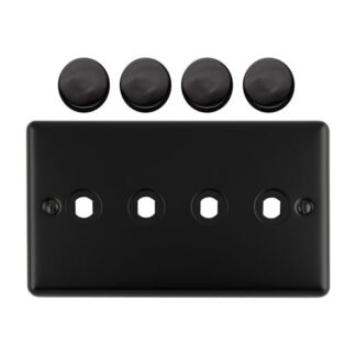 Eurolite EN4DIMMBB Dimmer Switch Plate - Matt Black 4-Gang (LEAD TIME: 2-3 DAYS)