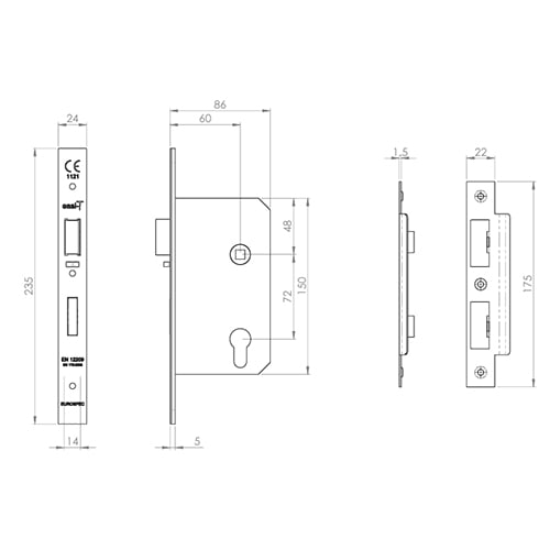 Easi-T Din Euro Profile Escape Lock - Image 2