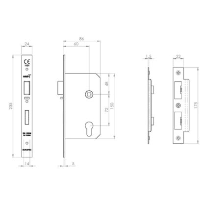Easi-T Din Euro Profile Escape Lock - Image 4
