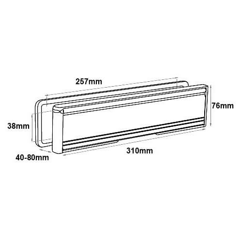 Fab & Fix Nu-Mail 12" Telescopic Letterplate for UPVC Doors - 40-80mm - Image 4
