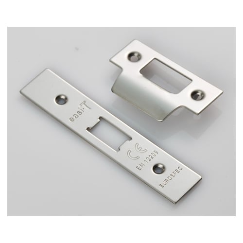 Eurospec FSF5008BSS Forend Strike & Fixing Pack To Suit Flat Latch FLL5030 - Bright Stainless Steel Square Forend (LEAD TIME: 2-3 DAYS)