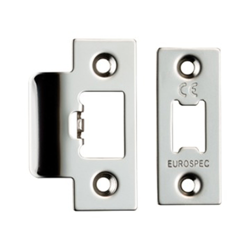Eurospec FSF5009BSS Forend Strike & Fixing Pack To Suit Heavy Duty Tubular Latch - Bright Stainless Steel Square Forend (LEAD TIME: 2-3 DAYS)