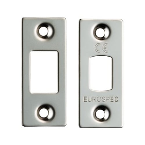 Eurospec FSF5010BSS Forend Strike & Fixing Pack To Suit Heavy Duty Tubular Deadbolt - Bright Stainless Steel Square Forend (LEAD TIME: 2-3 DAYS)