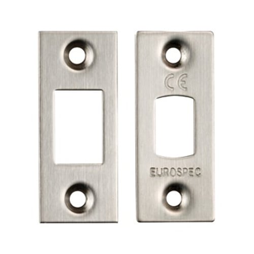 Eurospec FSF5010SSS Forend Strike & Fixing Pack To Suit Heavy Duty Tubular Deadbolt - Satin Stainless Steel Square Forend (LEAD TIME: 2-3 DAYS)