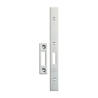 Eurospec FSF5015BSS Forend Strike & Fixing Pack To Suit Din Euro Deadlock - Bright Stainless Steel Square Forend (LEAD TIME: 2-3 DAYS)