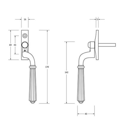 From the Anvil Hinton Offset Non-Locking Espag Window Handles (LEAD TIME: 2-3 DAYS) - Image 4