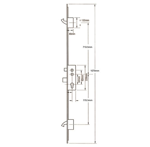 Fullex Crimebeater Latch Deadbolt 2 Hooks 20mm Radius Faceplate Split Spindle Multipoint Door Lock - Image 4