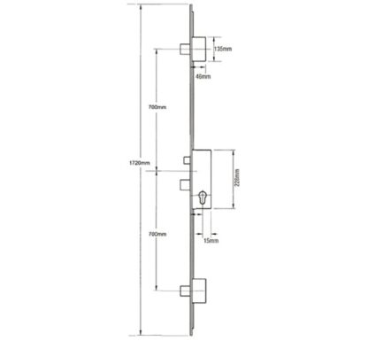 Fullex Key Wind Latch 3 Deadbolts Multipoint Door Lock - Image 2