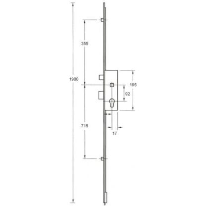 GU Europa Latch Deadbolt 2 Rollers Bottom Shootbolt Lift Lever Multipoint Door Lock - Image 2