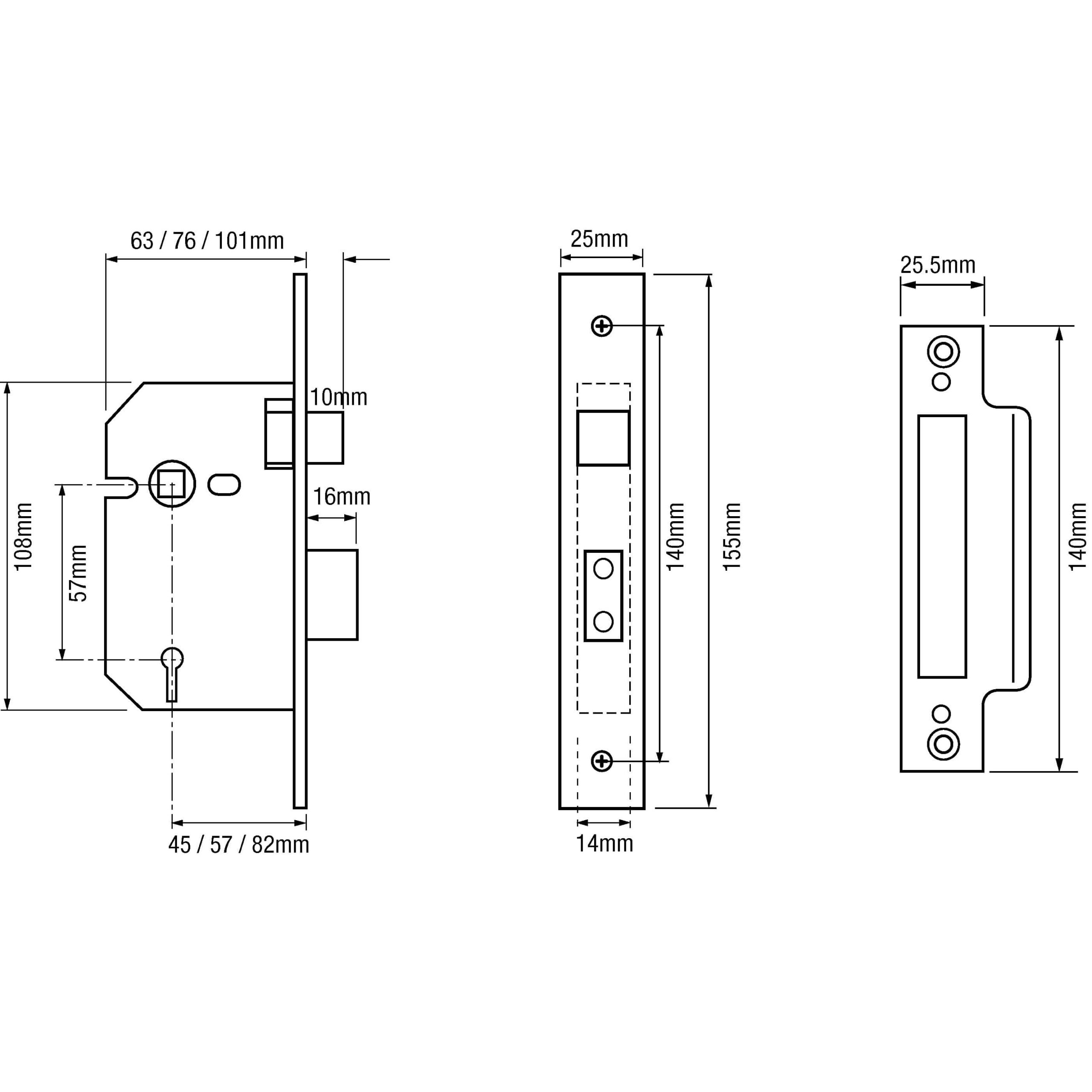 Imperial G5000 Non British Standard 5 Lever Mortice Sashlock - Image 2