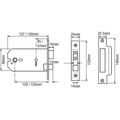 Imperial G5011/G5012 Horizontal Non British Standard 5 Lever Mortice Sashlock - Image 14