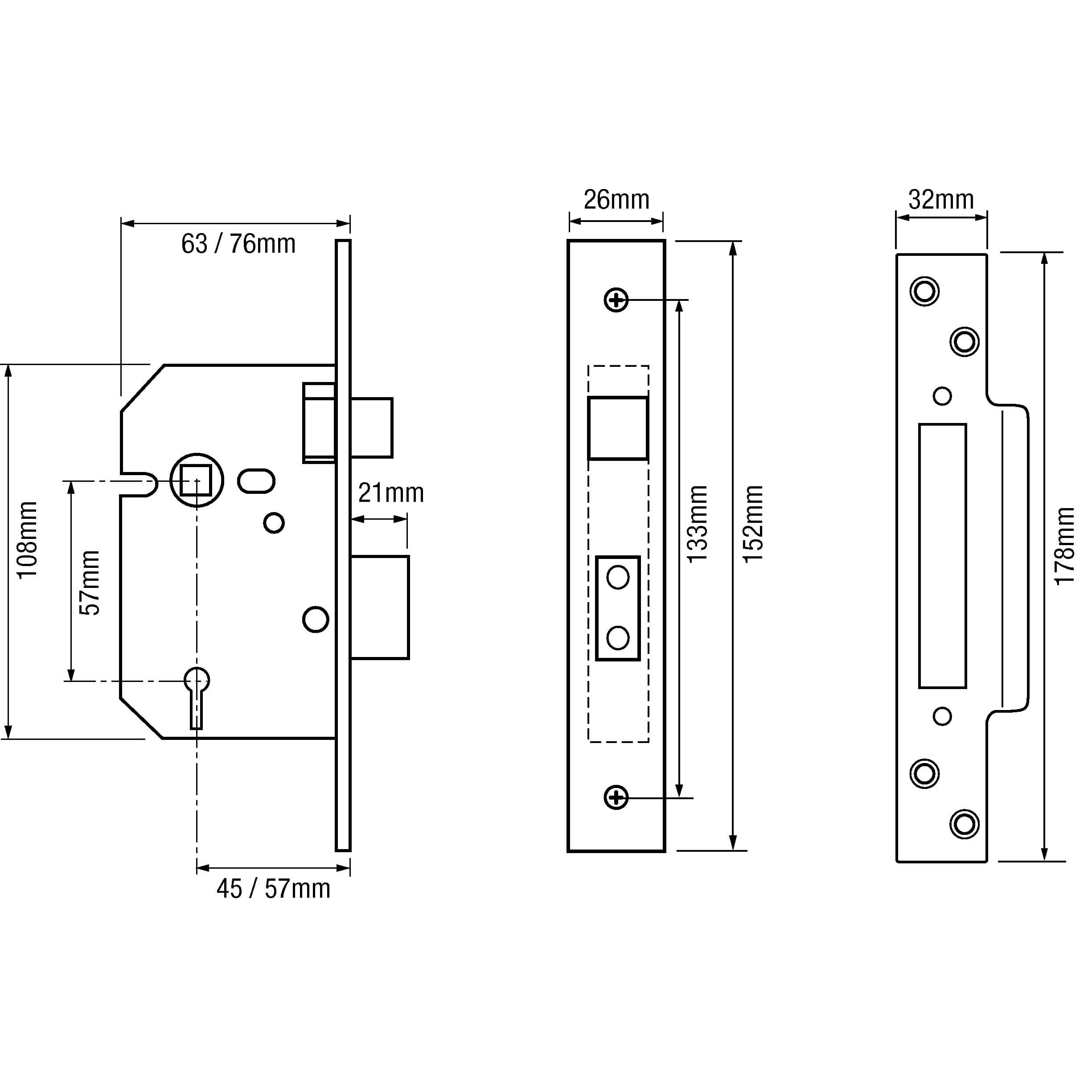 Imperial G5050 British Standard 5 Lever Mortice Sashlock - Image 2