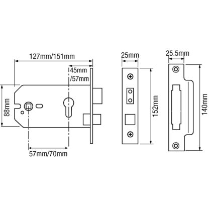 Imperial G7011/G7012 Horizontal Euro Mortice Sashlock - Image 2