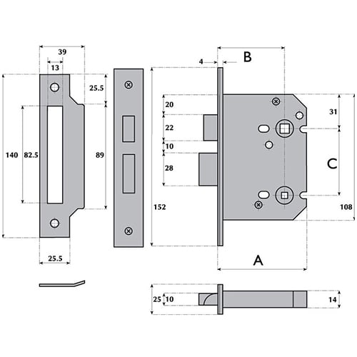 Imperial Locks G8020 Bathroom Mortice Lock - Image 4