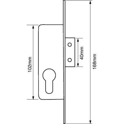 Santos 9054 Euro Mortice Deadlock for Metal Doors - Image 2