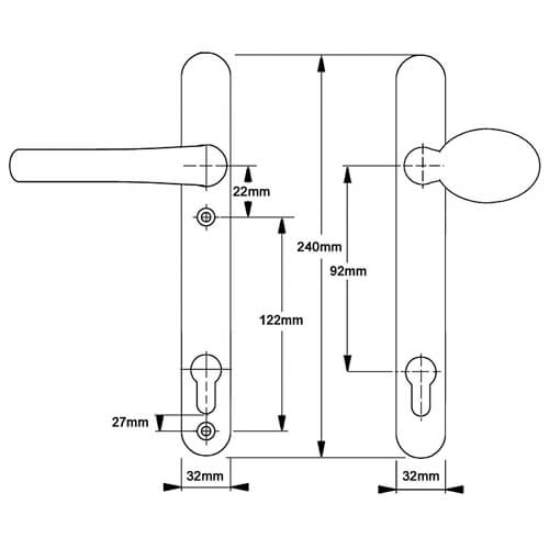 Hoppe Atlanta Lever Moveable Pad UPVC Multipoint Door Handles - 92mm PZ Sprung 122mm Screw Centres - Image 7
