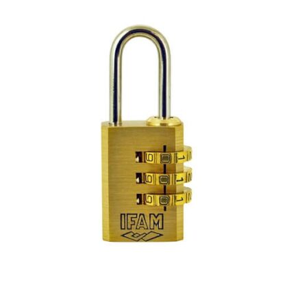 Ifam 20mm Open Shackle Combination Brass Luggage Padlock