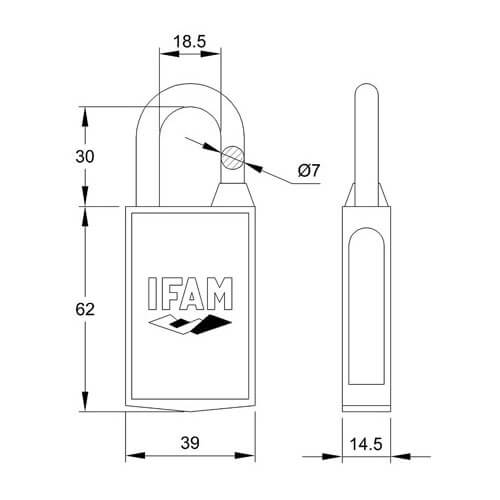 Ifam MAG40 40mm Open Shackle Magnetic Padlock - Image 2
