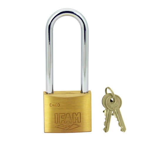 Ifam E Series 40mm Extra Long Shackle Brass Padlock - Image 3