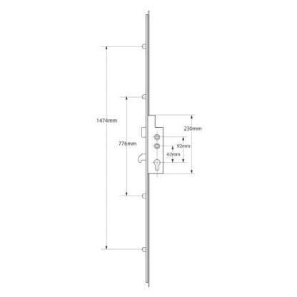 Ingenious Latch Hook 4 Rollers Double Spindle Multipoint Door Lock - Image 2
