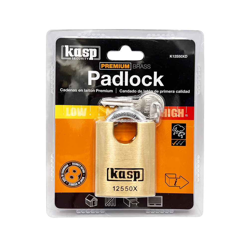 Kasp 125 series 50mm Closed Shackle Brass Padlock - Image 4