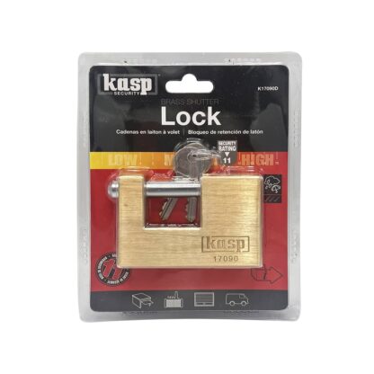 Kasp 170 90mm Closed Shackle Brass Shutter Padlock - Image 6