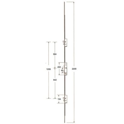 Yale Lockmaster Latch Deadbolt 2 Hooks 2 Anti Lift Pins Lift Lever Bifold Multipoint Door Lock -Smarts ALUK version (top hook to spindle = 584mm) - Image 2