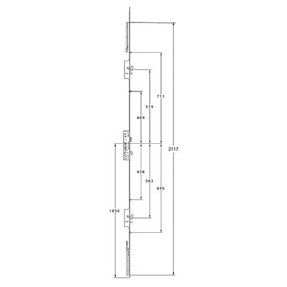 Lockmaster Latch 3 Hooks 2 Anti Lift Pins 4 Rollers Double Spindle Multipoint Door Lock - Image 2
