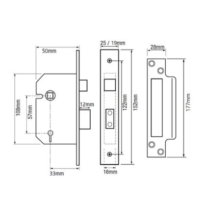 Willenhall M5 Non British Standard 5 Lever Mortice Sashlock - Image 6