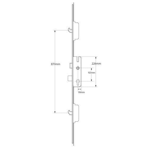 Maco Latch Deadbolt and 2 Hooks Multipoint Door Lock - Image 2