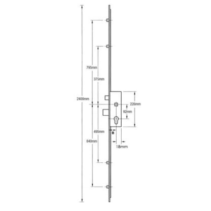 Maco Latch Deadbolt 4 Mushrooms Lift Lever Multipoint Door Lock - Image 2