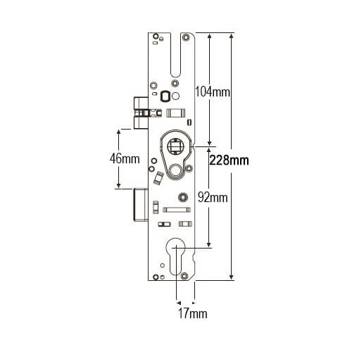Maco GTS Copy Multipoint Gearbox - Serrated Latch Reversal Button - Lift Lever - Image 2
