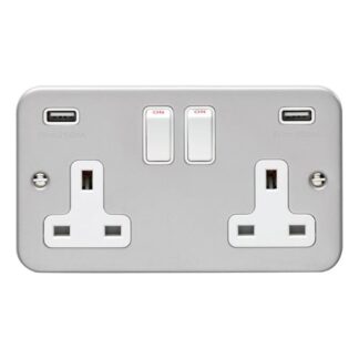 Eurolite MC2USBW Utility 2-Gang Usb Socket - Grey (LEAD TIME: 2-3 DAYS)