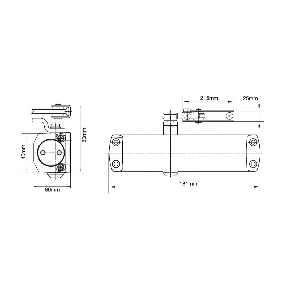 Briton NT121CE Size 3 Overhead Door Closer - Image 2