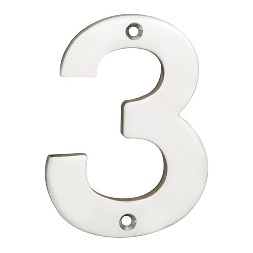 Eurospec NUM10103BSS Numerals Number 3 (LEAD TIME: 2-3 DAYS)