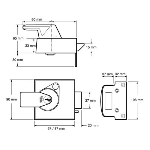 Yale PBS1 BS3621: 2007 High Security Nightlatch - Image 2