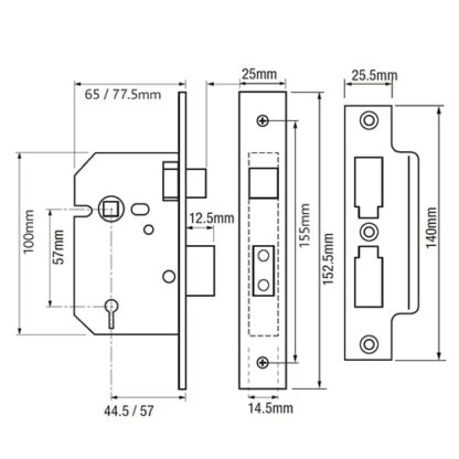 Yale PM320 3 Lever Mortice Sashlock - Image 2