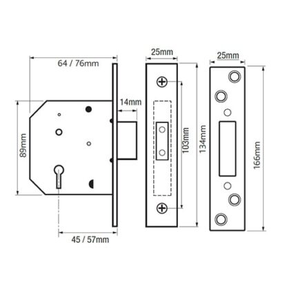 Yale PM552 Non British Standard 5 Lever Mortice Deadlock - Image 2