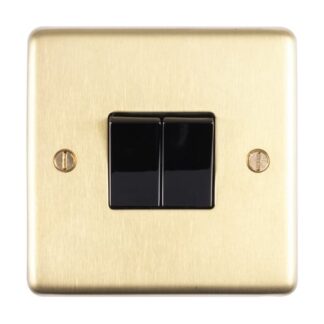 Eurolite SB2SWB- Stainless Steel 2-Gang Switch - Satin Brass (LEAD TIME: 2-3 DAYS)
