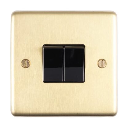 Eurolite SB2SWB- Stainless Steel 2-Gang Switch - Satin Brass (LEAD TIME: 2-3 DAYS)