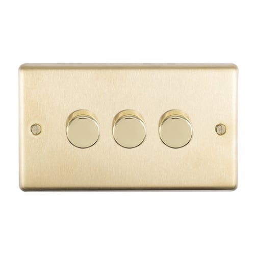 Eurolite SB3D400- Stainless Steel 3-Gang Dimmer - Satin Brass (LEAD TIME: 2-3 DAYS)