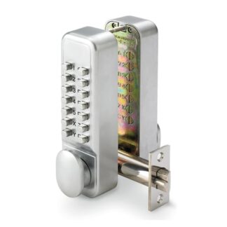 CQR SBL380.SFR Push Button Lock | Easy Code | Fire Rated | Knob | Satin Chrome | 1 - 13 Digits (LEAD TIME: 2-3 DAYS)