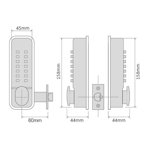 CQR SBL380.SFR Push Button Lock | Easy Code | Fire Rated | Knob | Satin Chrome | 1 - 13 Digits (LEAD TIME: 2-3 DAYS) - Image 2