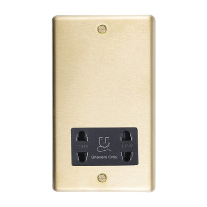 Eurolite SBSHSB- Stainless Steel Shaver Socket - Satin Brass (LEAD TIME: 2-3 DAYS)