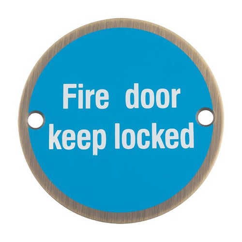 EuroSpec SEX1015AB Signage Fire Door - Keep Locked (LEAD TIME: 2-3 DAYS)