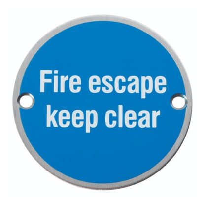 Eurospec SEX1021SSS Signage Fire Escape Keep Clear (LEAD TIME: 2-3 DAYS)