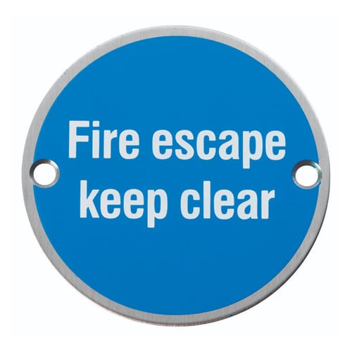 Eurospec SEX1021SSS Signage Fire Escape Keep Clear (LEAD TIME: 2-3 DAYS)